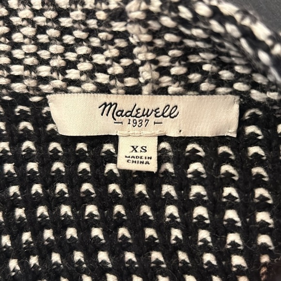 Madewell Black and White Knit Cocoon Cardigan Size XS - Picture 5 of 6